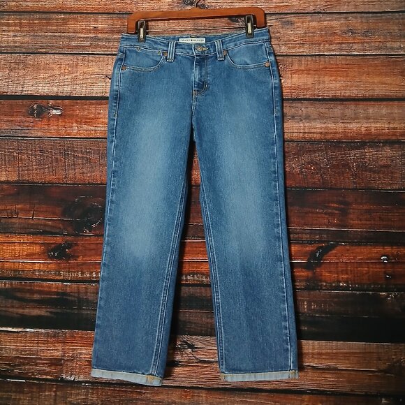Tommy Hilfiger Hipster Jeans Size 4 Ankle Cuffed Vintage '04 Blue Denim - Picture 2 of 9